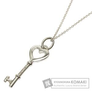 Tiffany Co heart key necklace silver